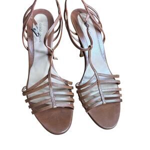 Vintage Giorgio Armani, tan strap heels